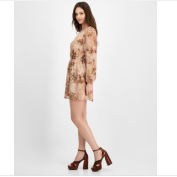 RACHEL Rachel Roy Womens Shibon Mini Dress 6 Brown - Picture 2 of 4